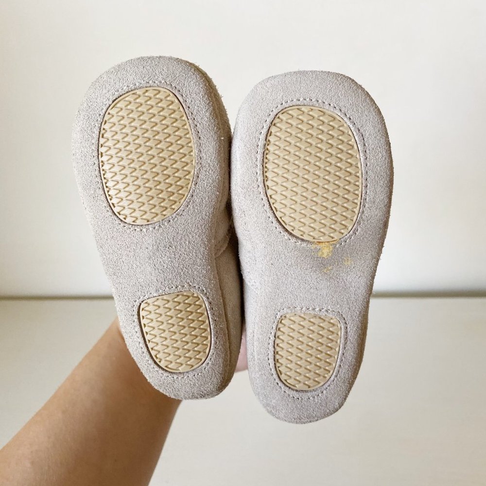 L'Amour Tan Booties Suede Leather Fleece Lined Star Infant Toddler 4 - Picture 9 of 9